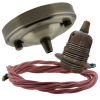 Large Antique Brass Ceiling Pendant Kit and E27 Lampholder with Dusky Pink Flex Large Antique Brass Ceiling Pendant Kit and E27 Lampholder with Dusky Pink Flex