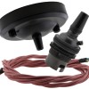 Ceiling Pendant Kit with Large Rose and B22 Lampholder in Matte Black Finish with Dusky Pink Flex Ceiling Pendant Kit with Large Rose and B22 Lampholder in Matte Black Finish with Dusky Pink Flex