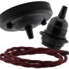 Ceiling Pendant Kit with Large Rose and E27 Lampholder in Matte Black Finish with Classic Ivory Flex Ceiling Pendant Kit with Large Rose and E27 Lampholder in Matte Black Finish with Classic Ivory Flex