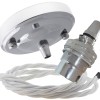 Ceiling Pendant Kit with Large Rose and B22 Lampholder in Silver Nickel Finish with White Flex Ceiling Pendant Kit with Large Rose and B22 Lampholder in Silver Nickel Finish with White Flex