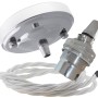 Ceiling Pendant Kit with Large Rose and B22 Lampholder in Silver Nickel Finish with White Flex