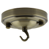 Large Ceiling Rose with Deco Style Hook in Antique Brass Effect