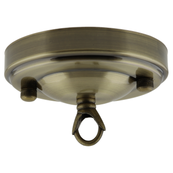 Large Ceiling Rose with Deco Style Loop in Antique Brass Effect