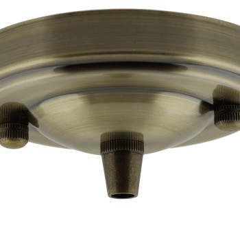 Large Antique Brass Ceiling Pendant Kit and B22 Lampholder with Black Flex