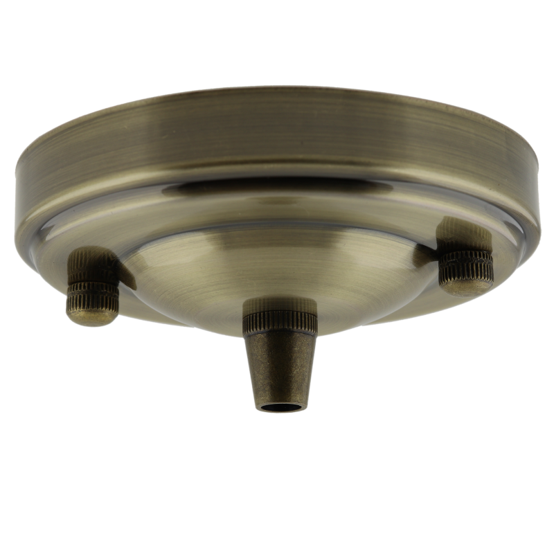 Large Ceiling Rose with Metal Cord Grip in Antique Brass Effect Large Ceiling Rose with Metal Cord Grip in Antique Brass Effect