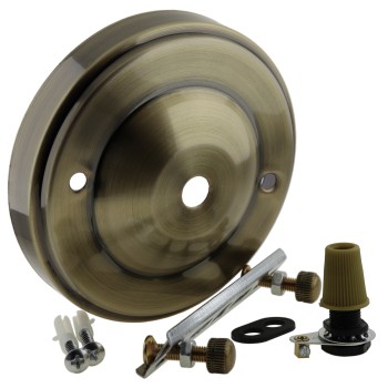 Large Ceiling Rose with Nylon Cord Grip in Antique Brass Effect