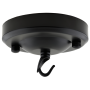 Large Ceiling Rose with Deco Style Hook in Matte Black