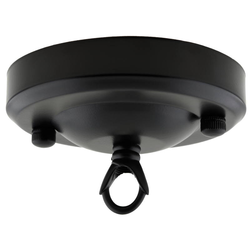 Large Ceiling Rose with Deco Style Loop in Matte Black Large Ceiling Rose with Deco Style Loop in Matte Black
