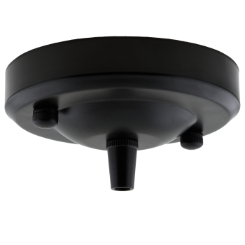 Large Ceiling Rose with Metal Cord Grip in Matte Black