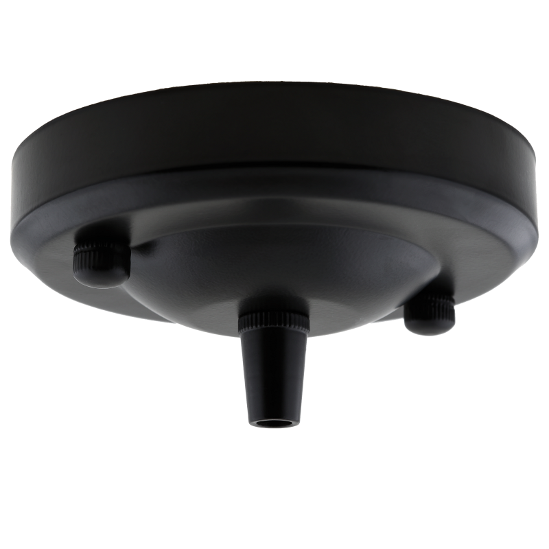 Large Ceiling Rose with Metal Cord Grip in Matte Black Large Ceiling Rose with Metal Cord Grip in Matte Black
