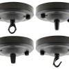 Large Ceiling Rose with Nylon Cord Grip in Matte Black Large Ceiling Rose with Nylon Cord Grip in Matte Black