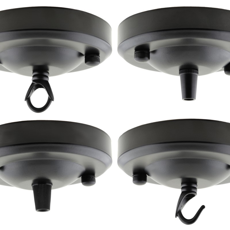 Large Ceiling Rose with Nylon Cord Grip in Matte Black Large Ceiling Rose with Nylon Cord Grip in Matte Black