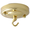 Large Ceiling Rose with Deco Style Hook in Polished Brass Large Ceiling Rose with Deco Style Hook in Polished Brass