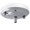 Ceiling Pendant Kit with Large Silver Rose and E27 Lampholder in Silver Nickel Finish with Bronze Flex