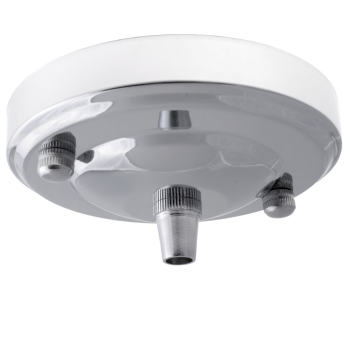 Large Ceiling Rose with Metal Cord Grip in Silver Nickel Effect