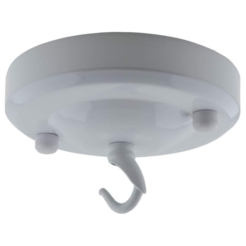 Large Ceiling Rose with Deco Style Hook in Gloss White Large Ceiling Rose with Deco Style Hook in Gloss White