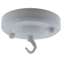 Large Ceiling Rose with Deco Style Hook in Gloss White