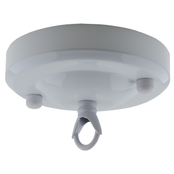 Large Ceiling Rose with Deco Style Loop in Gloss White