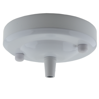 Large Ceiling Rose with Metal Cord Grip in Gloss White