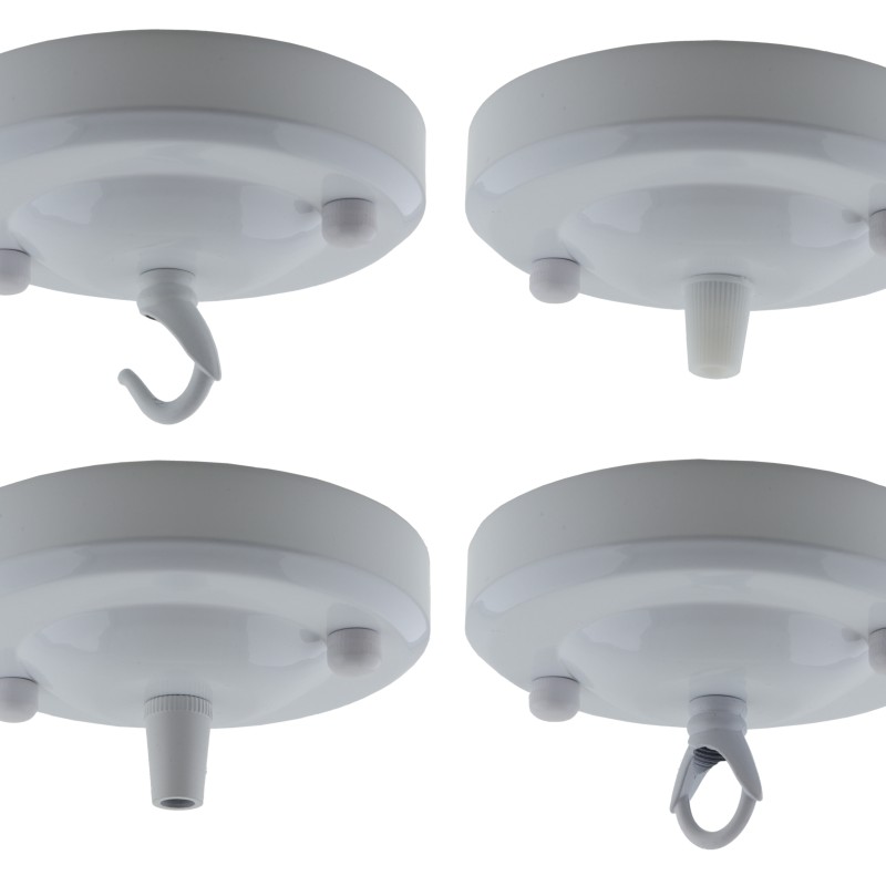 Large Ceiling Rose with Deco Style Loop in Gloss White Large Ceiling Rose with Deco Style Loop in Gloss White