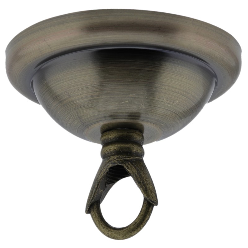 Small Ceiling Rose with Deco Style Loop in Antique Brass Effect Small Ceiling Rose with Deco Style Loop in Antique Brass Effect