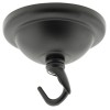 Small Ceiling Rose with Deco Style Hook in Matte Black Finish Small Ceiling Rose with Deco Style Hook in Matte Black Finish