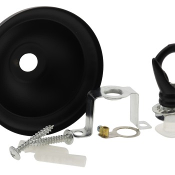 Small Ceiling Rose with Deco Style Hook in Matte Black Finish