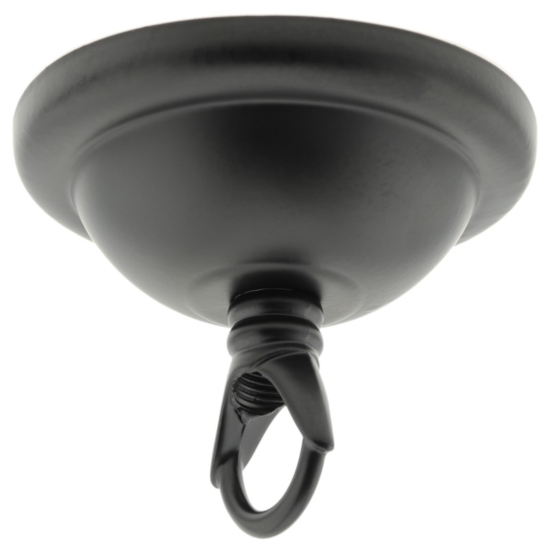 Small Ceiling Rose with Deco Style Loop in Matte Black Finish Small Ceiling Rose with Deco Style Loop in Matte Black Finish