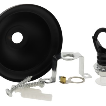 Small Ceiling Rose with Deco Style Loop in Matte Black Finish