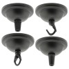Small Ceiling Rose with Deco Style Hook in Matte Black Finish Small Ceiling Rose with Deco Style Hook in Matte Black Finish