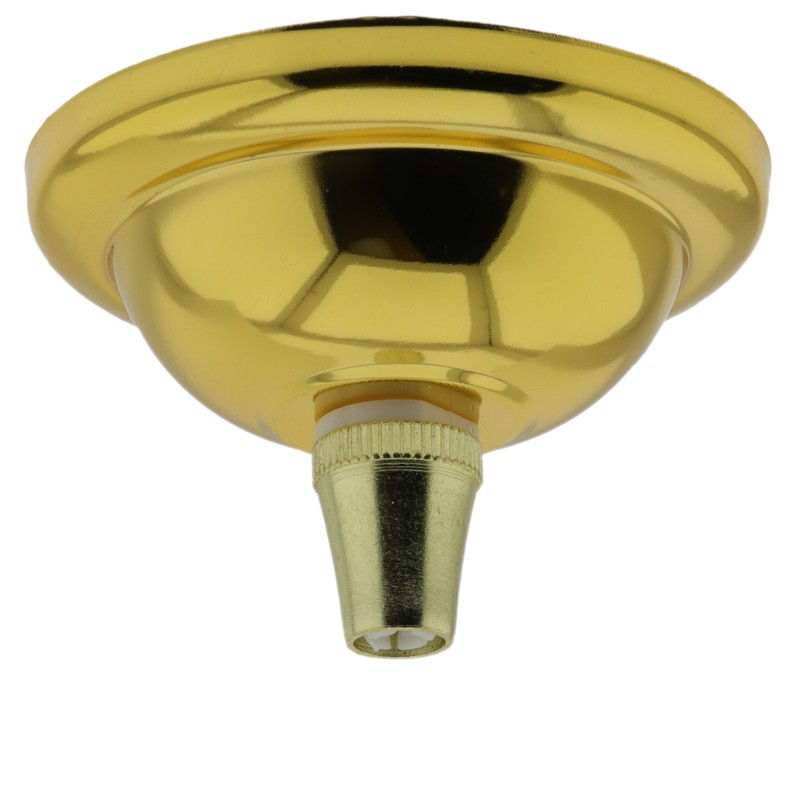 Small Ceiling Rose with Metal Cord Grip in Polished Brass Effect Small Ceiling Rose with Metal Cord Grip in Polished Brass Effect