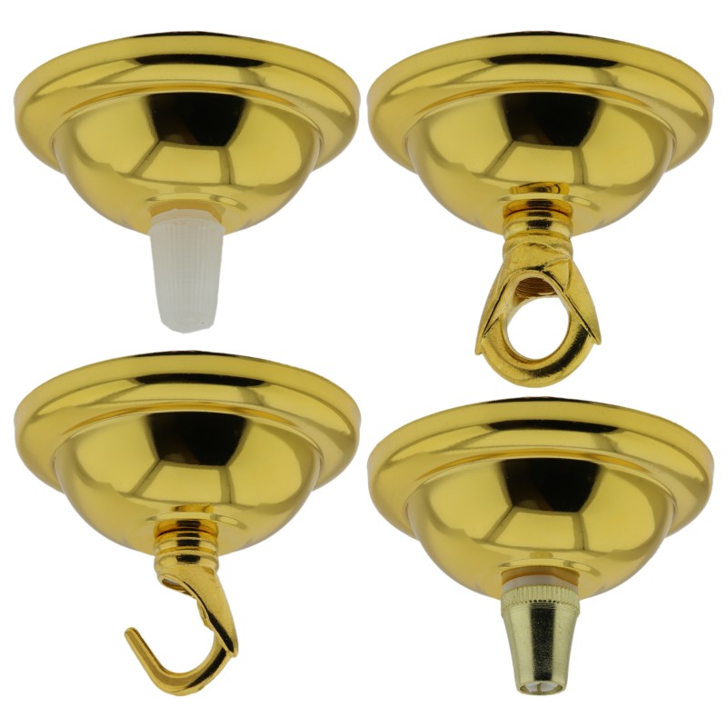 Small Ceiling Rose with Deco Style Loop in Polished Brass Effect Small Ceiling Rose with Deco Style Loop in Polished Brass Effect