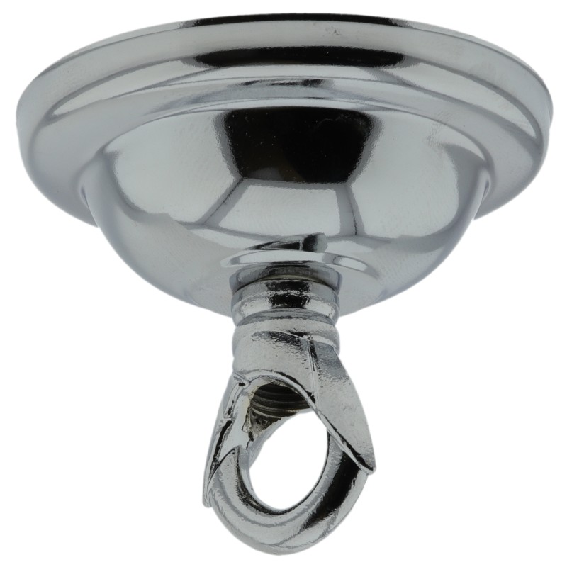 Small Ceiling Rose with Deco Style Loop in Silver Nickel Effect Small Ceiling Rose with Deco Style Loop in Silver Nickel Effect