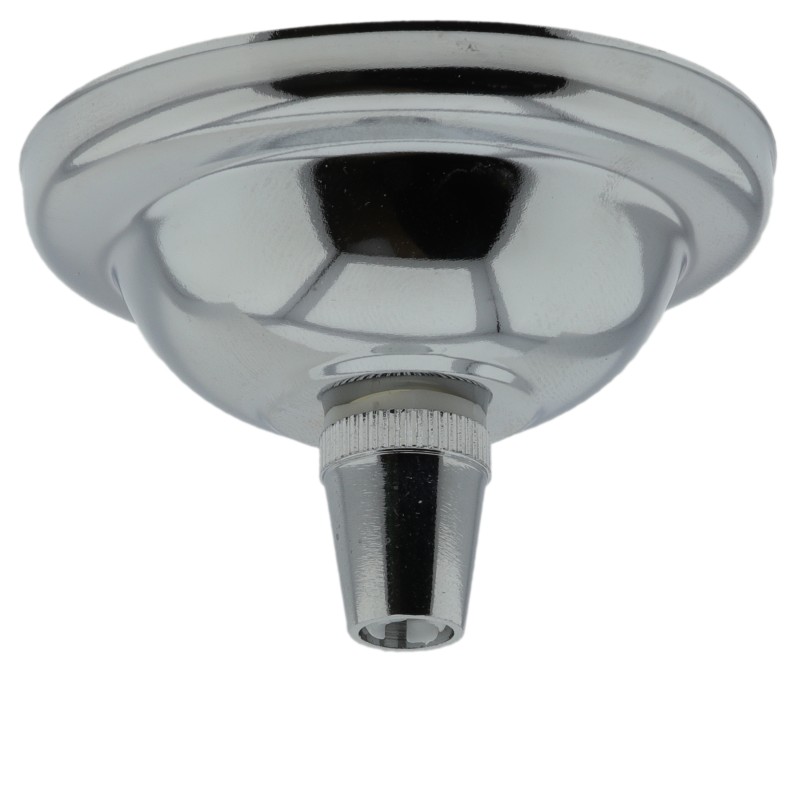 Small Ceiling Rose with Metal Cord Grip in Silver Nickel Effect Small Ceiling Rose with Metal Cord Grip in Silver Nickel Effect