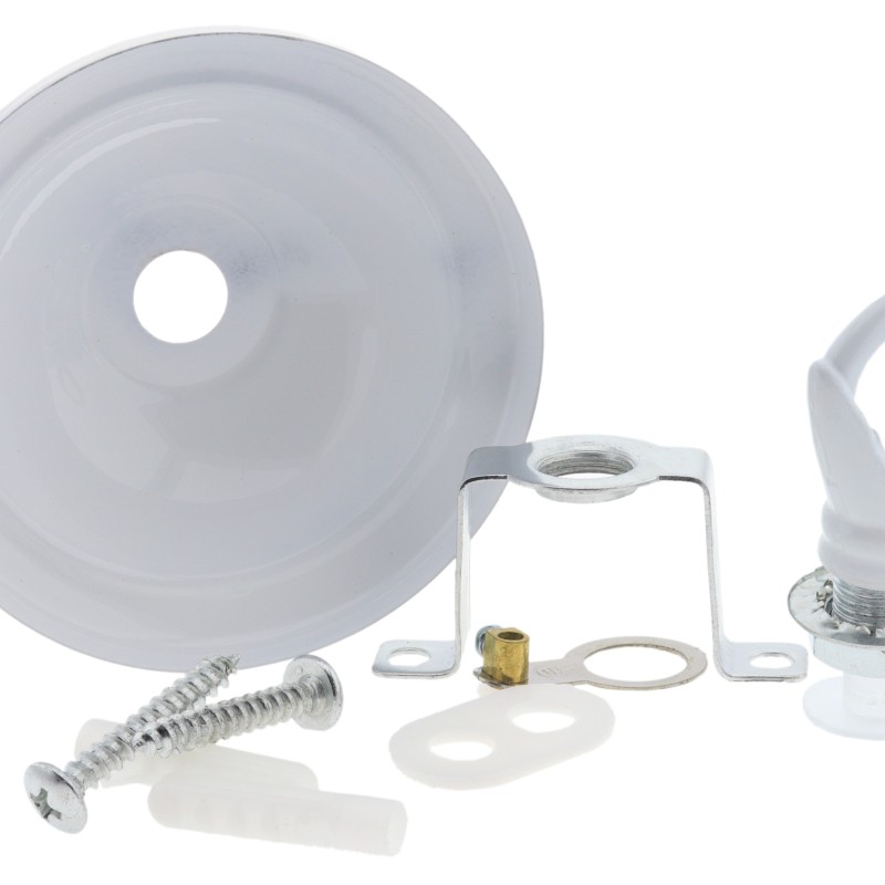 Small Ceiling Rose with Deco Style Hook in Gloss White Finish Small Ceiling Rose with Deco Style Hook in Gloss White Finish