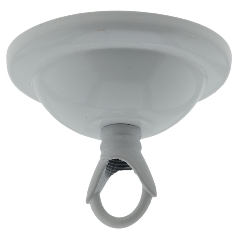 Small Ceiling Rose with Deco Style Loop in Gloss White Finish Small Ceiling Rose with Deco Style Loop in Gloss White Finish