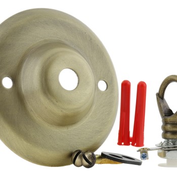 Ceiling Rose with Deco Style Loop in Antique Brass Effect