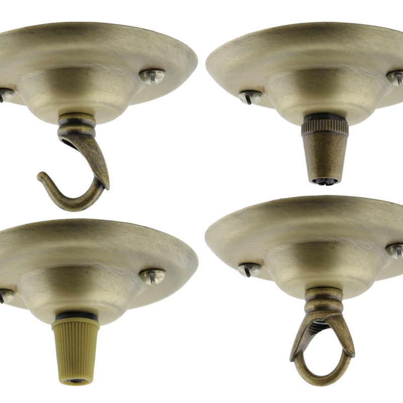 Ceiling Rose with Deco Style Loop in Antique Brass Effect Ceiling Rose with Deco Style Loop in Antique Brass Effect