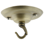 Ceiling Rose with Deco Style Hook in Antique Brass Effect
