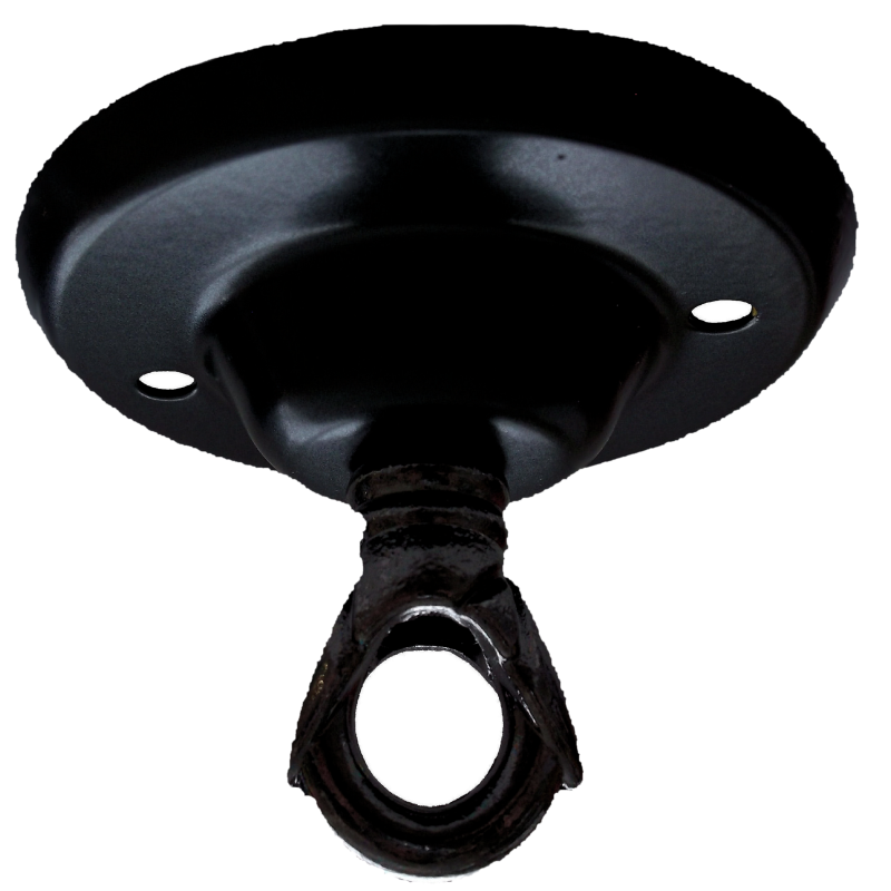 Ceiling Rose with Deco Style Loop in Matte Black Finish Ceiling Rose with Deco Style Loop in Matte Black Finish