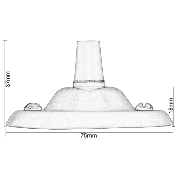 Ceiling Rose with Metal Cord Grip in Matte Black Finish