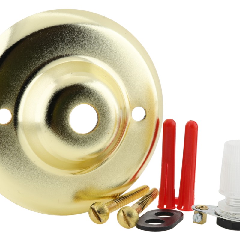 Ceiling Rose with Nylon Cord Grip in Polished Brass Effect Ceiling Rose with Nylon Cord Grip in Polished Brass Effect