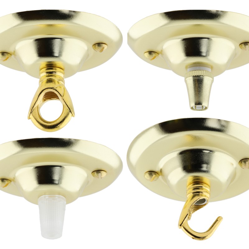 Ceiling Rose with Deco Style Loop in Brass Effect Ceiling Rose with Deco Style Loop in Brass Effect