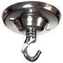 Ceiling Rose with Deco Style Hook in Silver Nickel Effect