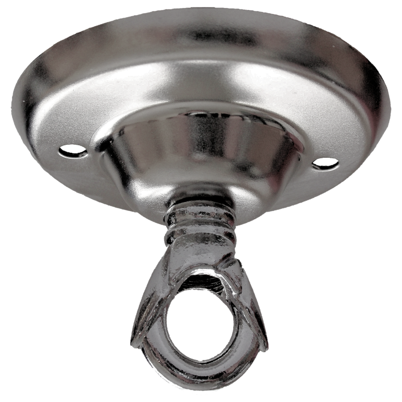 Ceiling Rose with Deco Style Loop in Silver Nickel Effect Ceiling Rose with Deco Style Loop in Silver Nickel Effect