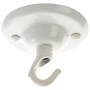 Ceiling Rose with Deco Style Hook in Gloss White Finish