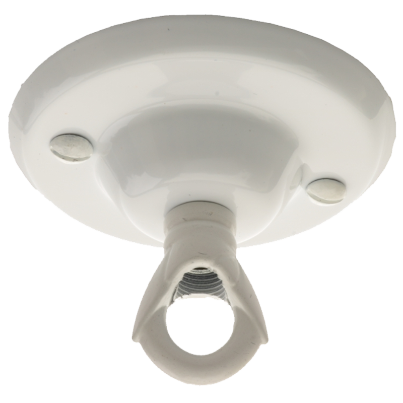 Ceiling Rose with Deco Style Loop in Gloss White Finish Ceiling Rose with Deco Style Loop in Gloss White Finish