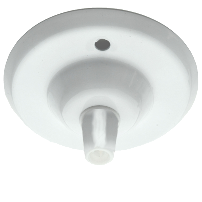 Ceiling Rose with Metal Cord Grip in Gloss White Finish Ceiling Rose with Metal Cord Grip in Gloss White Finish