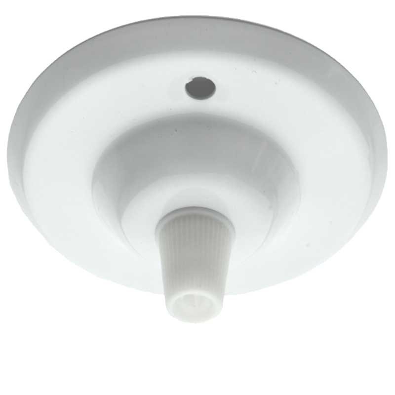 Ceiling Rose with Nylon Cord Grip in Gloss White Finish Ceiling Rose with Nylon Cord Grip in Gloss White Finish