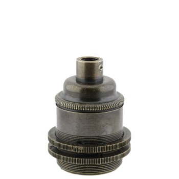 Lampholder E27 Antique Brass Finish with Dual Shade Ring and 10mm Threaded Entry